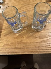 Lot of 2 Natural Light Beer Steins - Clear Glass
