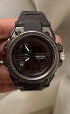 SANDA Men's Analog Digital Sport Watch Black Resin Strap Alarm Stopwatch WR30M