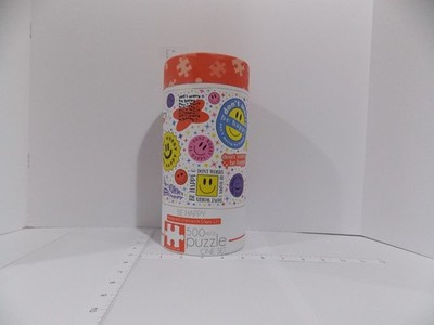 Be Happy 500 Piece Jigsaw Puzzle Round Box Don t Worry Smile Theme   Used