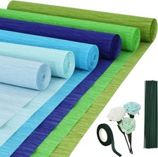 BEISHIDA 6 Rolls Crepe Paper Roll, 6 Blue Series 6roll-blueseries