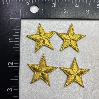 Vintage Patches Lot Of 4 GOLD STARS Patch Lot (Small Size) 00aF