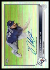 Nate Pearson 2022 Topps Chrome Veteran Autographs Refractor Auto Toronto Blue