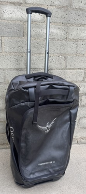 #ad Osprey Transporter 60 Black Duffle Bag Water Resistant Luggage Suitcase Rolling $264.00