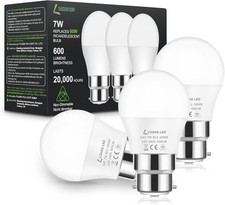 LOHAS-LED B22 LED Bayonet Light Bulbs, 7W G45 Golf Ball Bulb, Warm White 3000K