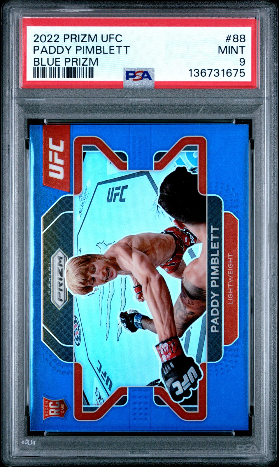 2022 PANINI PRIZM UFC BLUE PRIZM #88 PADDY PIMBLETT 165/199 PSA 9