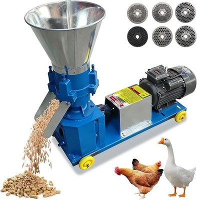Feed Pellet Mill Machine Farm Animal Duck Chicken Feed Machine 220V 5.5KW