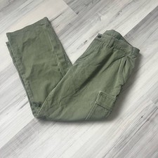 Polo Jeans Ralph Lauren Vintage Cargo Pants SZ8 Olive Green Utility Straight Leg
