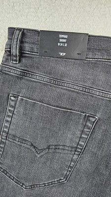Diesel Tepphar Skinny 34x32 Black Denim Jeans Button Fly RB063