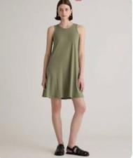 Quince Tencel Jersey Mini Swing Dress in Sage Green, size Large