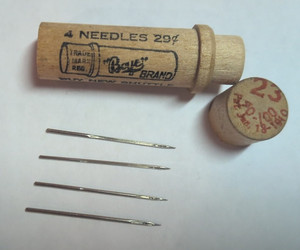 Boye Case NEEDLES 23 red, one container, four needles, treadle sewing machine