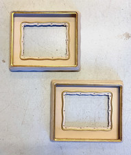 COPPIA CORNICE ANTICA SAGOMATA COLOR AVORIO ORO