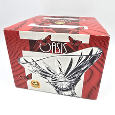 Royal Crystal Rock Lead Crystal 24% Large Footed Bowl OASIS Boxed Italy
