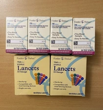 Foster & Thrive Trividia True Metrix Blood Glucose Test Strips Lancets 200 Count