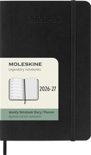 Moleskine Classic 18 Month 2026-2027 Weekly Planner, Soft 3.5" x 5.5", Black