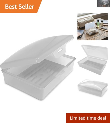 #ad #ad Lightweight Clear Plastic Soap Box with Hinged Lid Travel amp; Gym Essential $10.99