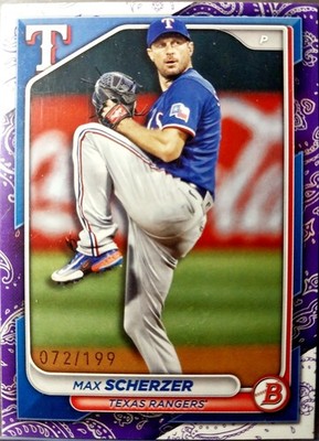 2024 Bowman Max Scherzer #99 Purple Pattern /199 Texas Rangers