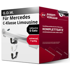 Für C-Klasse Limousine Typ W206 Anhängerkupplung abnehmbar + E-Satz 7pol AHK