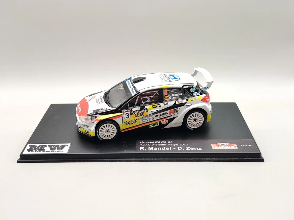 1:43 Hyundai i20 R5 Rene Mandel ADAC Rally 3 Città 2017 Raro!! - Immagine 4 di 4