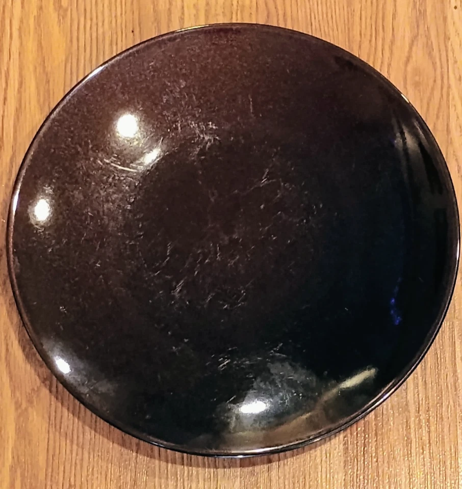 4 Crate & Barrel 11.25" Dinner & 3 Matching 8.5" Salad Plates Mahogany Brown - Image 4 of 4