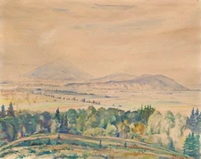 Charles Menge (Swiss, 1920–2009) Rare Postimpressionism Watercolor Painting