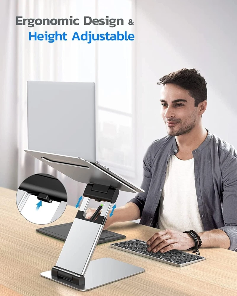 Laptop Stand, Ergonomic Sit to Stand Laptop Holder Convertor, Adjustable Heig...