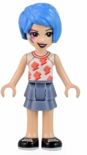 LEGO FRIENDS Minifigure EVELYN - White Sleeveless Shirt, Blue Skirt, Face Paint - Picture 2 of 2