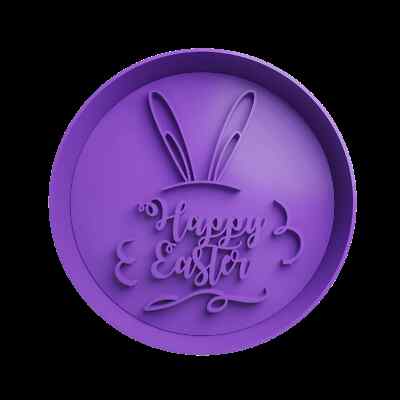 Happy Easter Osterstempel mit Griff Ausstecher Ausstechform 8CM