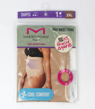Maidenform Flexees Cool Comfort Firm Control High Waist Thong Beige 3XL