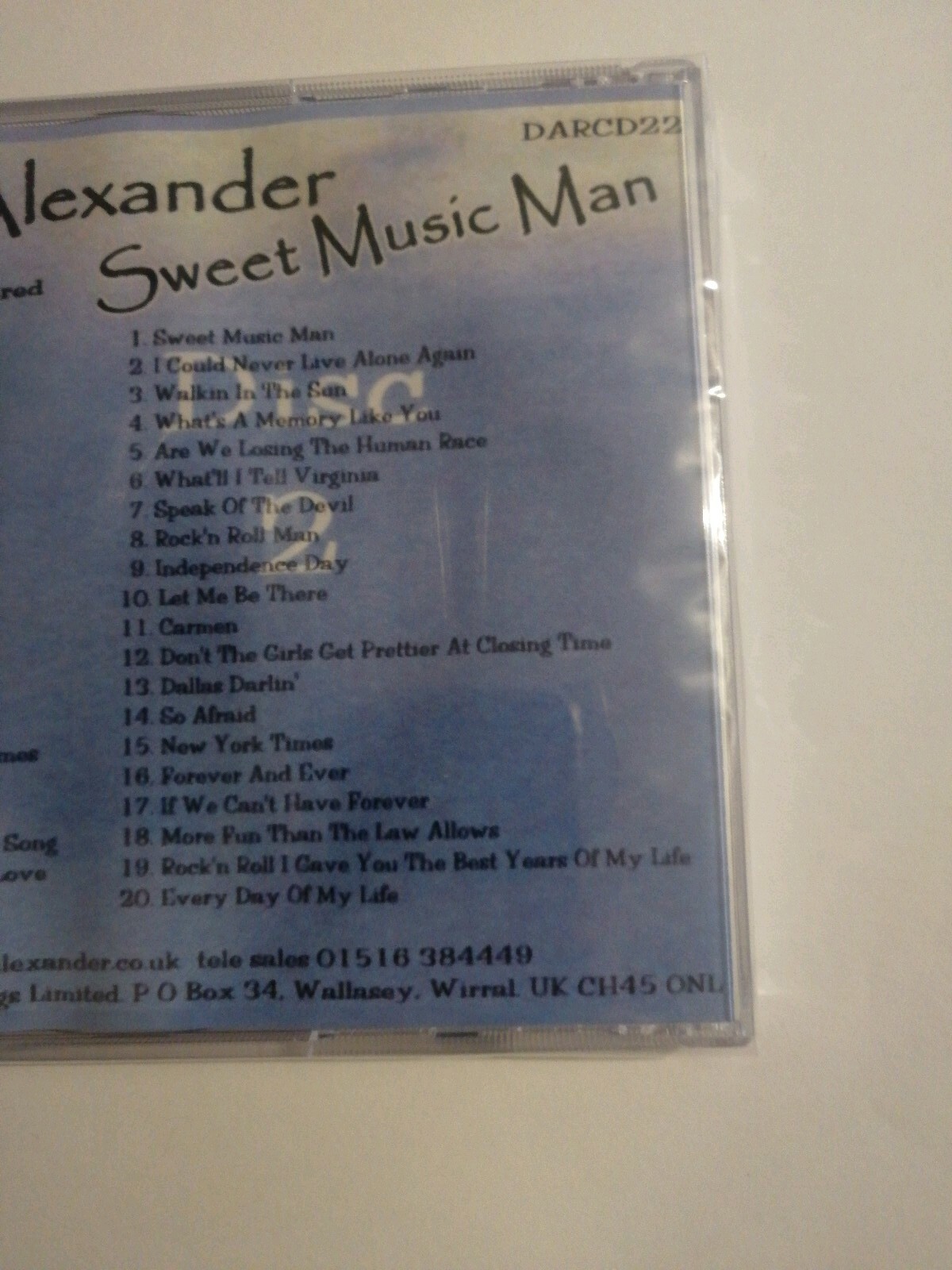 SWEET MUSIC MAN. DAVID ALEXANDER 2 CD set. 40 TRACKS. NEW. SEALED, FREE