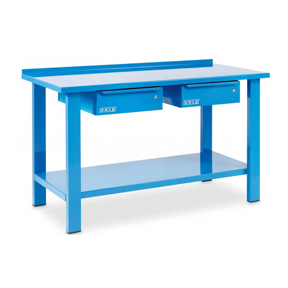BANCO DA LAVORO 1,5mt METALLO 2 CASSETTI PROFESSIONALE OMCN