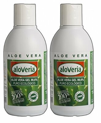 2 x 250 ml Aloveria Bio Aloe Vera Gel Pur 99,6 % kaltgepresst