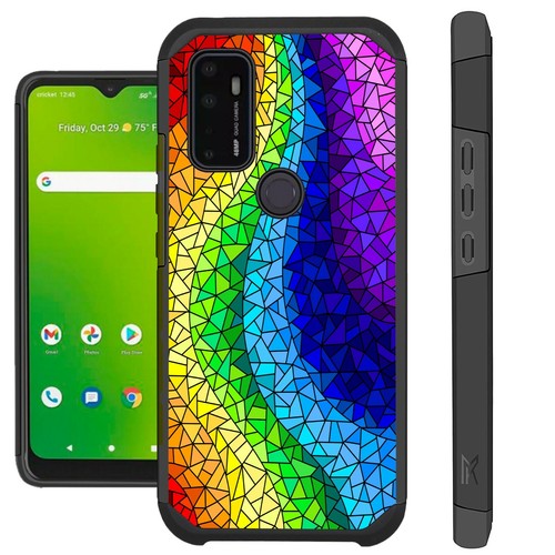 FUSION Case For Cricket Dream/Radiant Max 5G Phone Cover RAINBOW GLASS