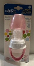 NEW Dr. Brown's Fresh Firsts Silicone Feeder Pink 4m Self Feeder For Girl