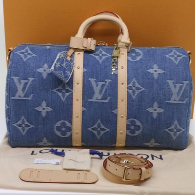 LOUIS VUITTON Monogram Denim Keepall Bandouliere 45 Bag M24315 LV  