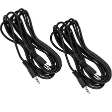 ChromaCast 2 Pack 10ft Black 3.5mm Rubber Aux Cable