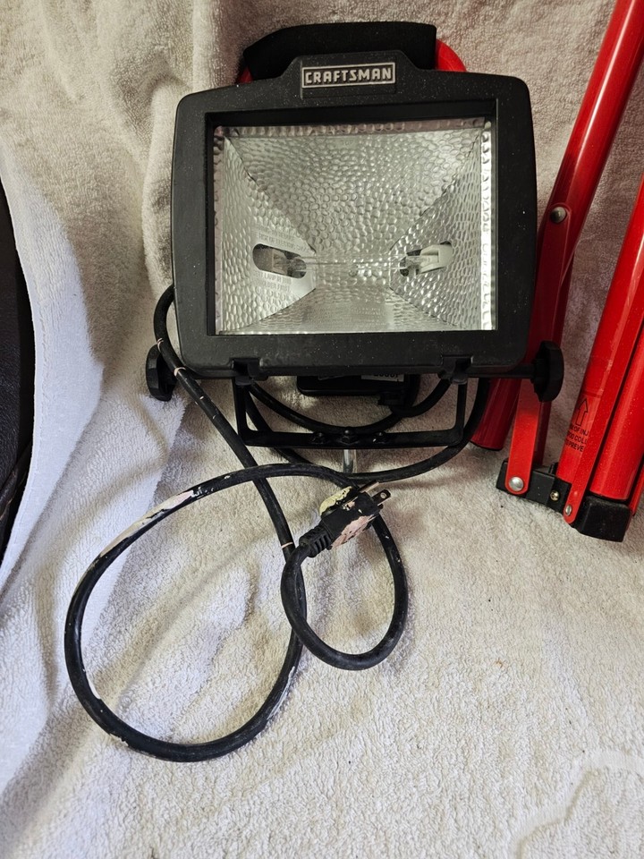 Sears Craftsman Halogen Work Light w/ Tripod 3473826 250W500W eBay