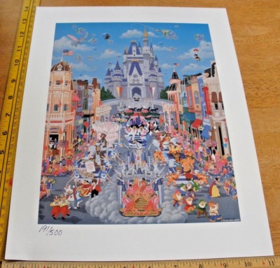 Walt Disney World 1987 anniversary Dumbo litho print /500 Melanie Taylor Kent