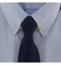 Ky & Co Gold Tone Floral Collar Bar Clip Mens Jewelry 2 1/8" Made in USA