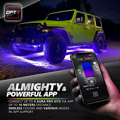 100% Aluminum High Quality Underglow Car Bluetooth APP Underbody Lighting Kit