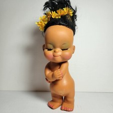 Vintage Rubber Hawaiian Hula Girl Doll 9.5" Aloha Hawaii