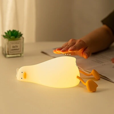 Silicone Duck Night Light 3-Level Touch Lamp for Kids Room Decor