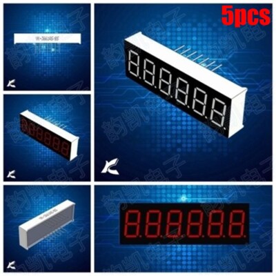5Pcs 0.36'' Common Cathode Digital Display Red Led 0.36INCH 7 Segment 6 Digit ze