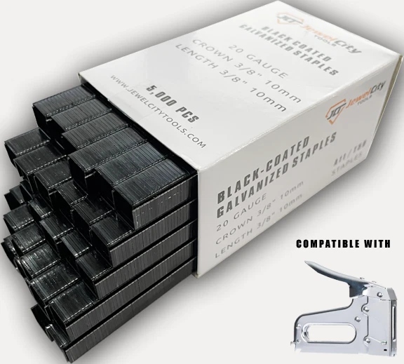 Colored staples for staple gun outlet