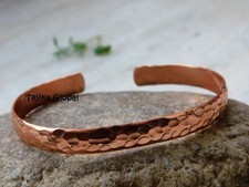 Hammered 100 Pure Copper Healing Bracelet Unisex Arthritis Bracelet Cuff bangle