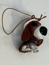 Kurt S. Adler Artist Collection - THE DOG Holiday Ornament - BEAGLE w/Santa Hat