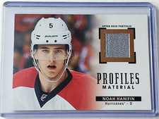 2015-16 UPPER DECK PORTFOLIO HOCKEY NOAH HANIFIN PATCH JERSEY RELIC PROFILES