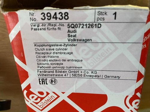 febi bilstein 39438 Kupplungsnehmerzylinder , 1 Stück Audi Seat Skoda VW