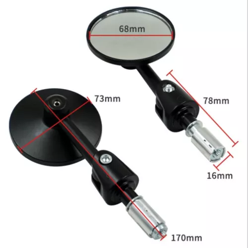2x Rückspiegel Spiegel Aluminium Fahrrad Motorrad Halter eBike Roller Lenkerende - Bild 5 von 12