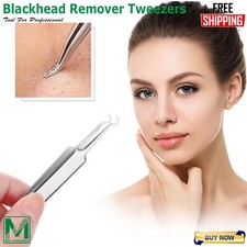 Blackhead Remover Tweezers Acne Pimple Blemish Extractor Curved Needle Clip Tool