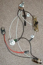 Solderless EZ-INSTALL Wiring 2 ACTIVE EMG Pickups 1V1T 3-Way F BLACK Guitar NEW